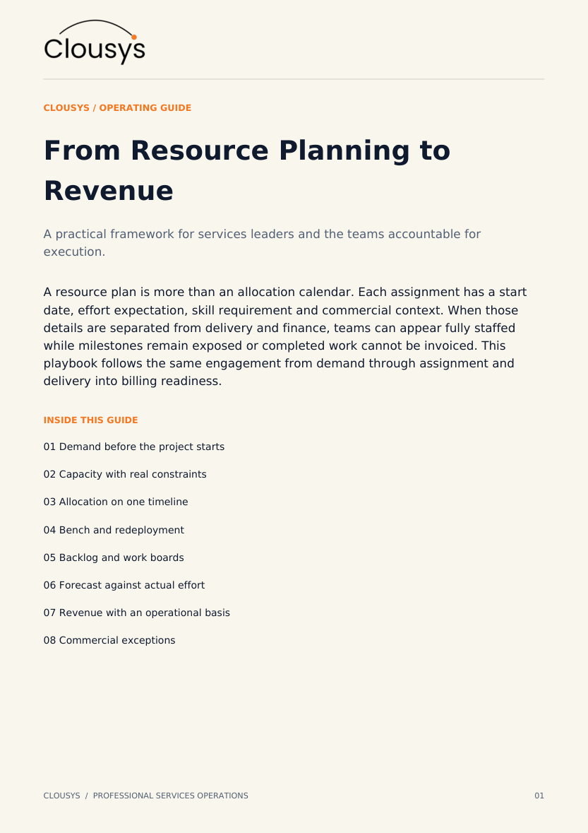 From resource planning to revenue cover